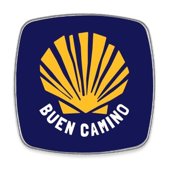 Buen Camino | Camino de Santiago | Way of St. James - Square fridge magnet - white - Front