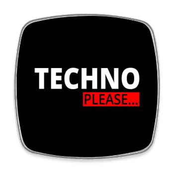 Techno - Techno music - Raver - Gesichtsmaske - Square fridge magnet - white - Front
