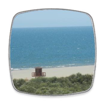 Strand Spanien Urlaub Ferien Reise Meer - Viereckiger Kühlschrankmagnet - Weiß - Vorne