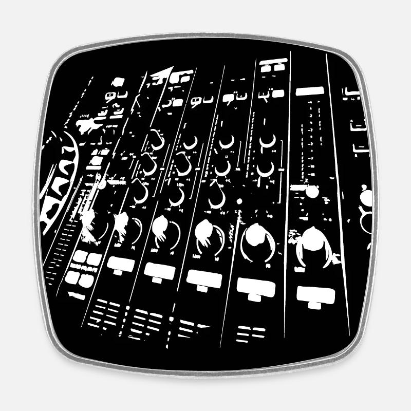 Masque DJ - Magnet carré - blanc
