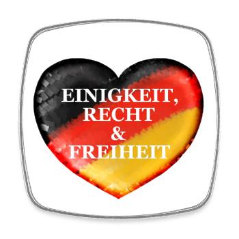 Herz Deutschland Einigkeit Recht Freiheit - Viereckiger Kühlschrankmagnet - Weiß - Vorne
