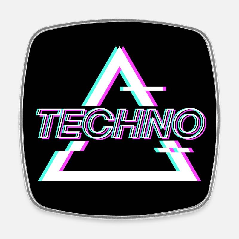 Techno - Viereckiger Kühlschrankmagnet - Weiß