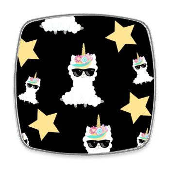 alpaca - Square fridge magnet - white - Front