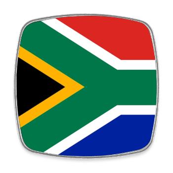 Drapeau de l’Afrique du Sud - Magnet carré - blanc - Devant