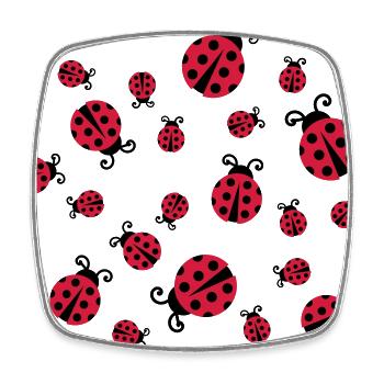 Ladybug face mask, ladybug. - Square fridge magnet - white - Front