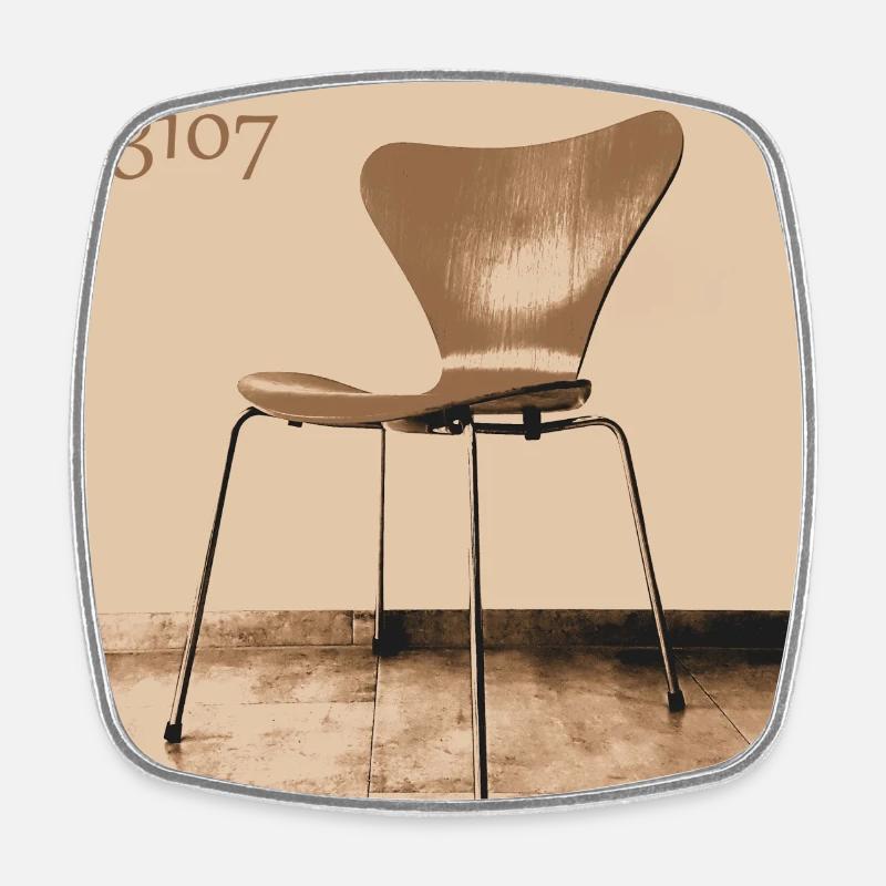 3107 No7 chaise Arne Jacobsen Fritz Hansen - Magnet carré - blanc