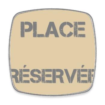 Reservierter Sitzplatz Distress Beige - Viereckiger Kühlschrankmagnet - Weiß - Vorne