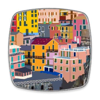 Cinque Terre In Italy - Square fridge magnet - white - Front