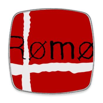 Rømø Kreuz Nordic Design - Viereckiger Kühlschrankmagnet - Weiß - Vorne
