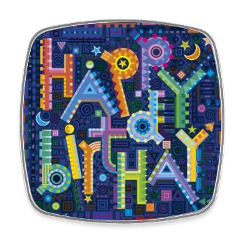 The Birthday Theme - Viereckiger Kühlschrankmagnet - Weiß - Vorne