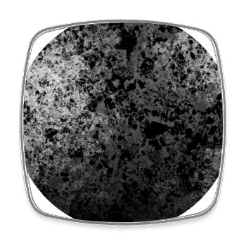 Cercle abstrait logo noir et blanc cellules - Magnet carré - blanc - Devant