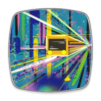 Abstrakte U-Bahn Berlin Graffiti Design - Viereckiger Kühlschrankmagnet - Weiß - Vorne