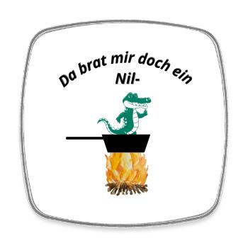 Brat mir doch ein Nilkrokodil - Viereckiger Kühlschrankmagnet - Weiß - Vorne