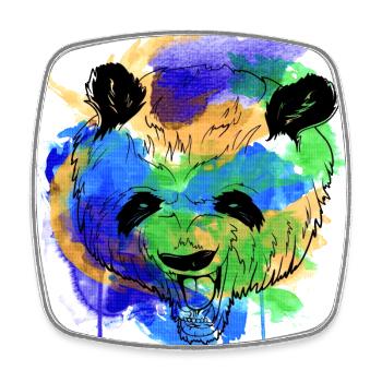 Ein Schönes und lustiges Aquarell Panda Design - Viereckiger Kühlschrankmagnet - Weiß - Vorne