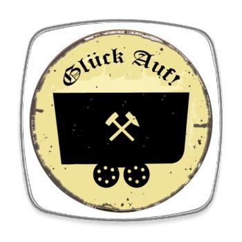 Glück Auf! - Viereckiger Kühlschrankmagnet - Weiß - Vorne