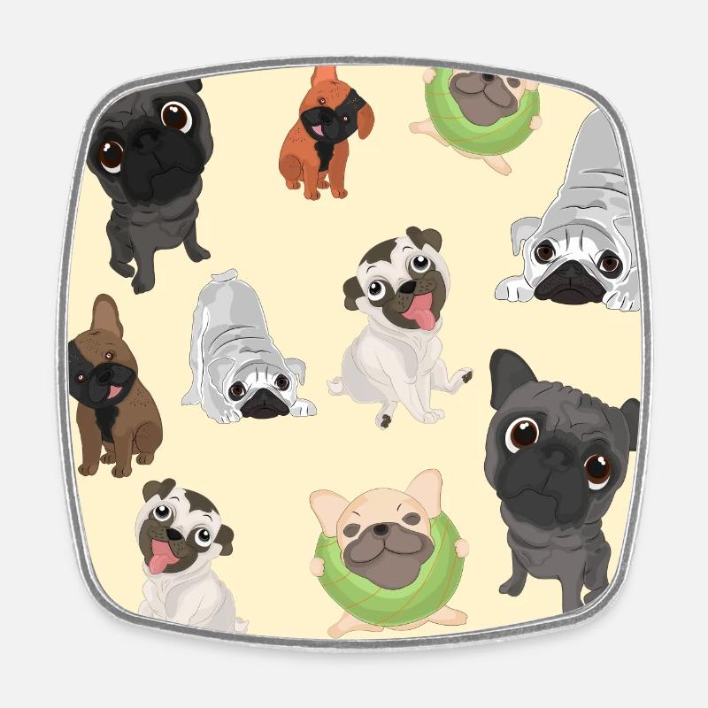 Conception de carlins pour les amoureux des chiens - Magnet carré - blanc