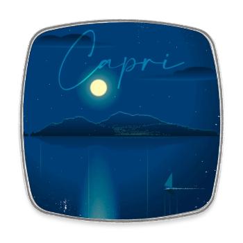 Capri de nuit - Magnet carré - blanc - Devant