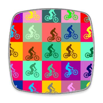 Vélo d’art moderne VTT Fahrrad - Magnet carré - blanc - Devant