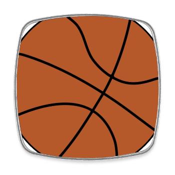 Basketball Design - Viereckiger Kühlschrankmagnet - Weiß - Vorne