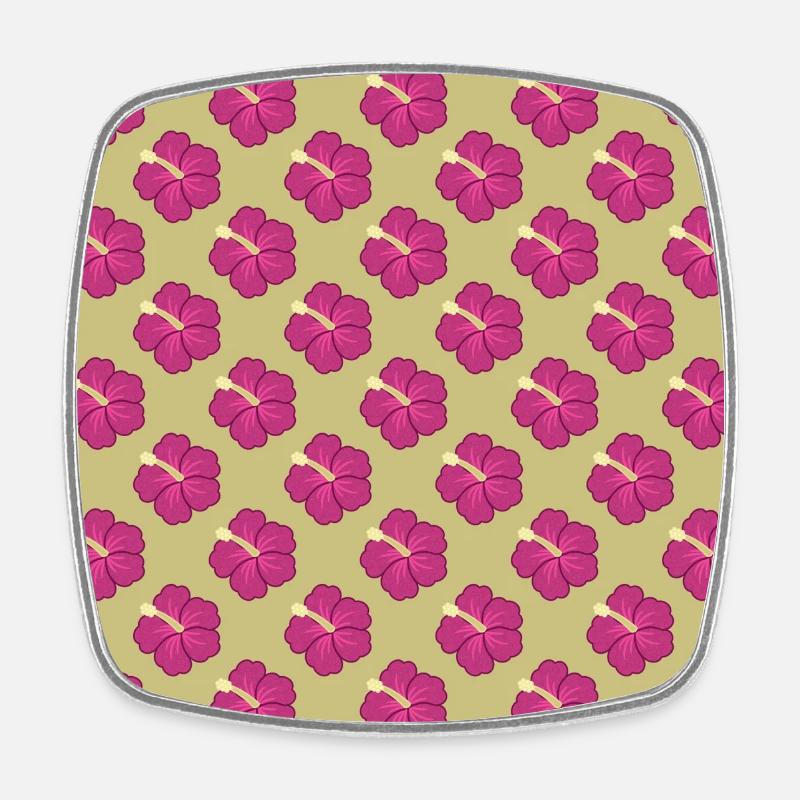colorful flower pattern design - Square fridge magnet - white