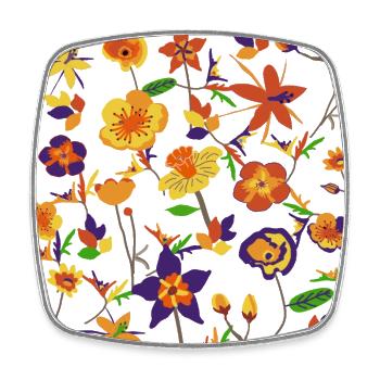 Wildblumenblume Halloween Garten Blumenkunst - Viereckiger Kühlschrankmagnet - Weiß - Vorne
