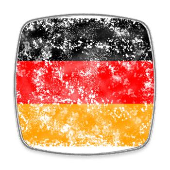 Drapeau allemand Vintage avec effet Crunsh - Magnet carré - blanc - Devant