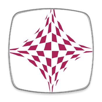 Square in optical illusion - Square fridge magnet - white - Front