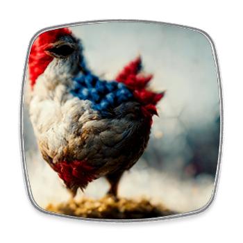 Fantaisie abstraite du poulet - Magnet carré - blanc - Devant