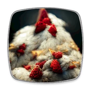 Abstract Chicken Fantasy II - Square fridge magnet - white - Front