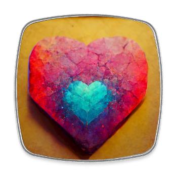 Heart Abstract Photorealistic - Square fridge magnet - white - Front