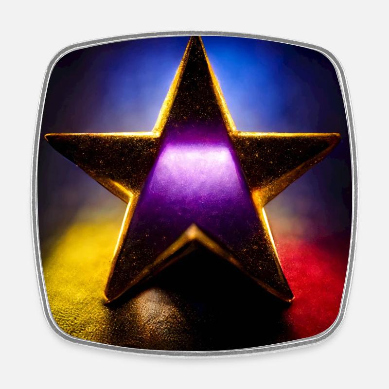 Star Abstract Photorealistic IV - Square fridge magnet - white