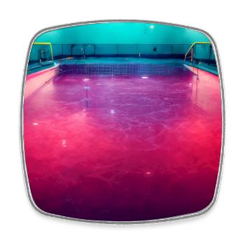 Roter Pool Fotorealistisch - Viereckiger Kühlschrankmagnet - Weiß - Vorne