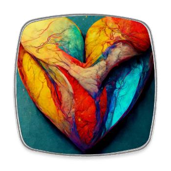 Herz Love Abstract Collection 11 - Viereckiger Kühlschrankmagnet - Weiß - Vorne