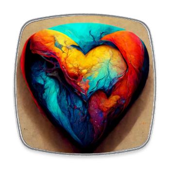 Herz Love Abstract Collection 8 - Viereckiger Kühlschrankmagnet - Weiß - Vorne