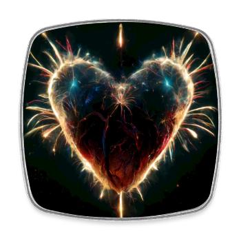 Herz Love Abstract Collection 22 - Viereckiger Kühlschrankmagnet - Weiß - Vorne