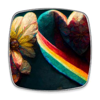 Herz Love Abstract Collection 38 - Viereckiger Kühlschrankmagnet - Weiß - Vorne