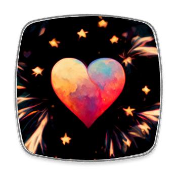 Herz Love Abstract Collection 27 - Viereckiger Kühlschrankmagnet - Weiß - Vorne