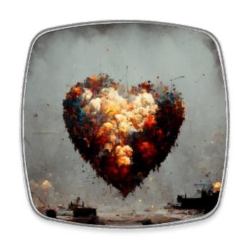 Herz Love Abstract Collection 29 - Viereckiger Kühlschrankmagnet - Weiß - Vorne