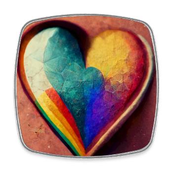 Herz Love Abstract Collection 39 - Viereckiger Kühlschrankmagnet - Weiß - Vorne