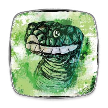 le serpent vert agile, les cadeaux d’animaux - Magnet carré - blanc - Devant