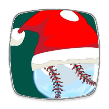 WEIHNACHTEN BASEBALL - Viereckiger Kühlschrankmagnet - Weiß - Vorne