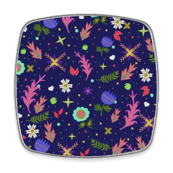 all over prints mädchen, kindliches Blumenmuster - Viereckiger Kühlschrankmagnet - Weiß - Vorne