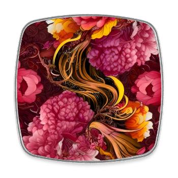 Wonderful elegant floral design - Square fridge magnet - white - Front