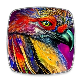 Merveilleux corbeau coloré - Magnet carré - blanc - Devant