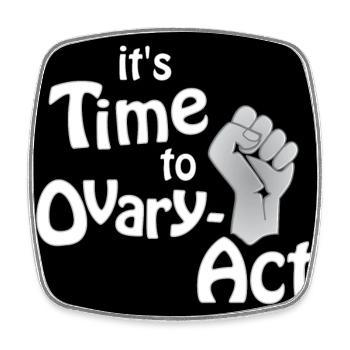 it's Time to Ovary-Act! black - Square fridge magnet - white - Front