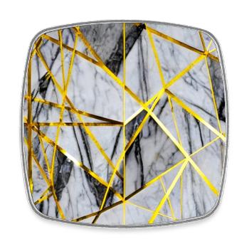Marble Mosaic Gold Texture - Square fridge magnet - white - Front