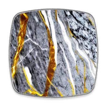 Marble Gold Texture - Square fridge magnet - white - Front