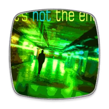 Es ist nicht das Ende Neon Tunnel - Viereckiger Kühlschrankmagnet - Weiß - Vorne