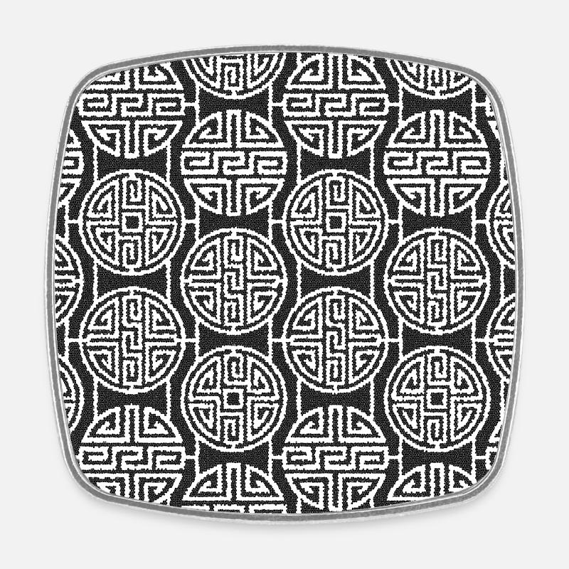 Chinese pattern - Square fridge magnet - white