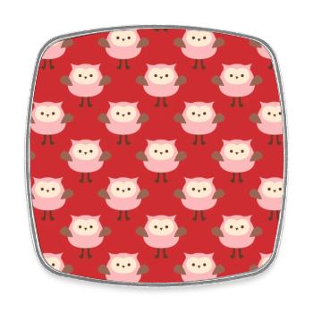 buntes Eulenmuster Eule Eule Eule Geschenkidee - Viereckiger Kühlschrankmagnet - Weiß - Vorne